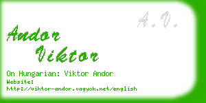 andor viktor business card